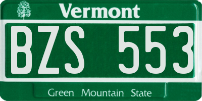 VT license plate BZS553