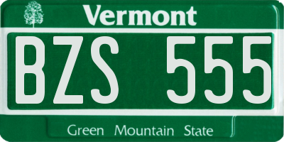 VT license plate BZS555