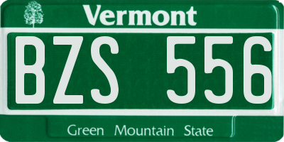 VT license plate BZS556