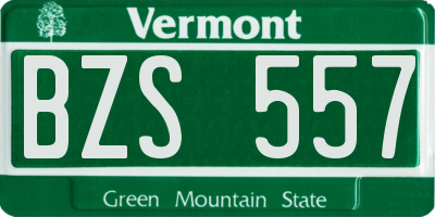VT license plate BZS557