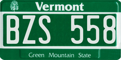 VT license plate BZS558