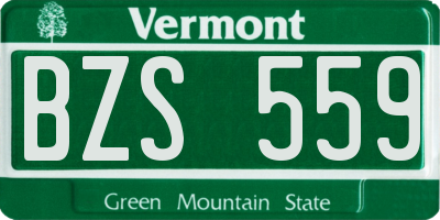 VT license plate BZS559