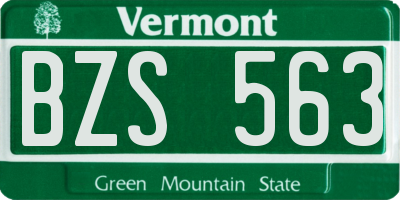 VT license plate BZS563