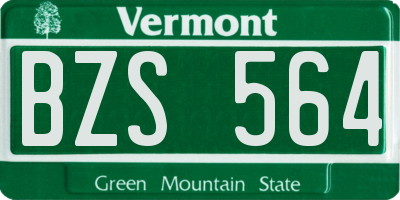 VT license plate BZS564