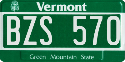 VT license plate BZS570