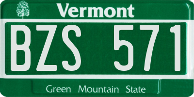 VT license plate BZS571