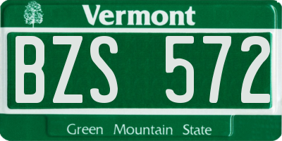 VT license plate BZS572