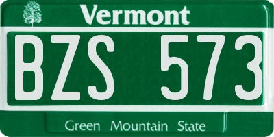 VT license plate BZS573