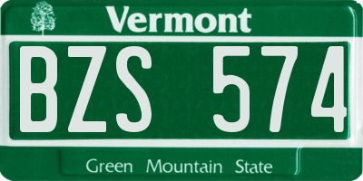 VT license plate BZS574