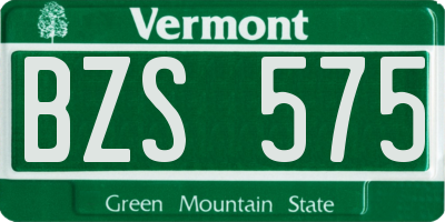 VT license plate BZS575