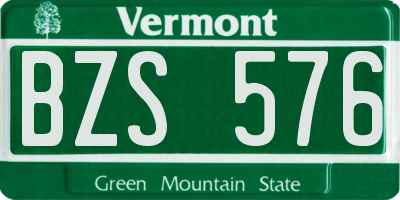 VT license plate BZS576