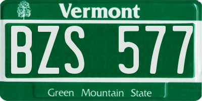 VT license plate BZS577