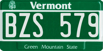 VT license plate BZS579