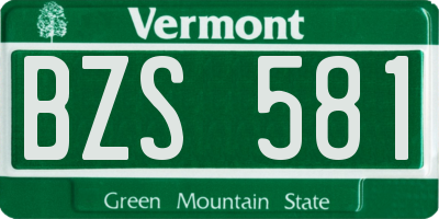 VT license plate BZS581