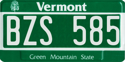 VT license plate BZS585