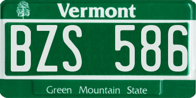 VT license plate BZS586