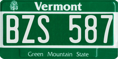 VT license plate BZS587