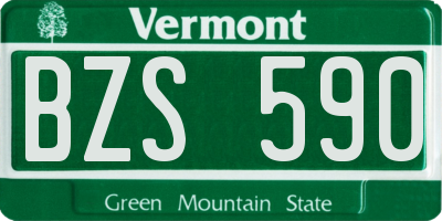 VT license plate BZS590