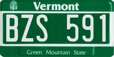 VT license plate BZS591