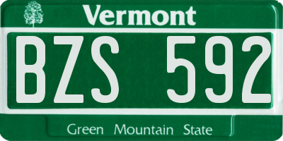 VT license plate BZS592