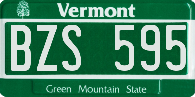 VT license plate BZS595
