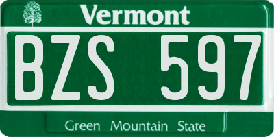 VT license plate BZS597