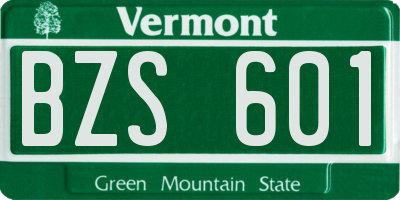 VT license plate BZS601