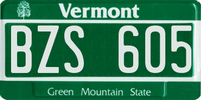 VT license plate BZS605