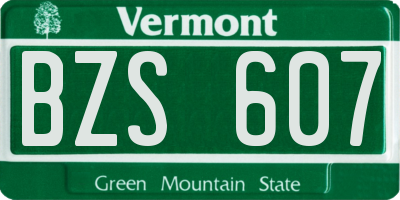 VT license plate BZS607