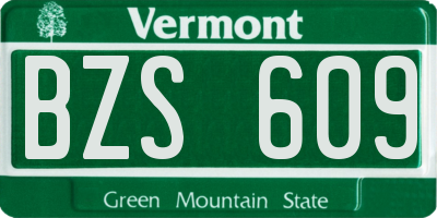 VT license plate BZS609