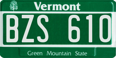 VT license plate BZS610