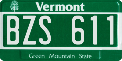 VT license plate BZS611
