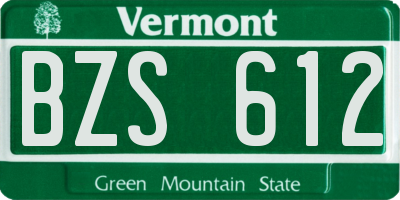 VT license plate BZS612