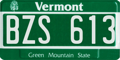 VT license plate BZS613