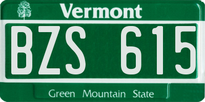 VT license plate BZS615