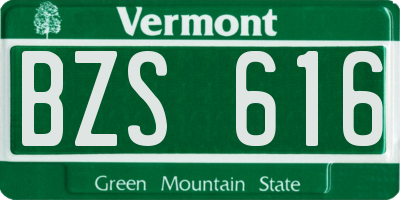 VT license plate BZS616