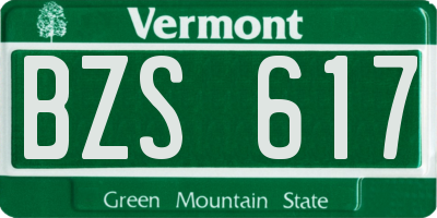 VT license plate BZS617