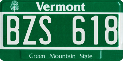 VT license plate BZS618