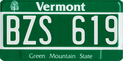 VT license plate BZS619