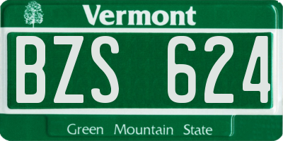 VT license plate BZS624