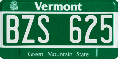 VT license plate BZS625