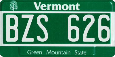VT license plate BZS626