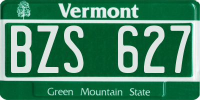 VT license plate BZS627