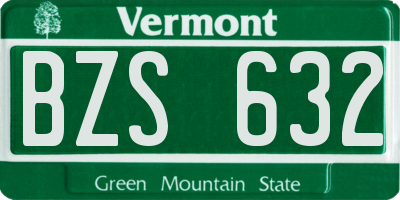 VT license plate BZS632