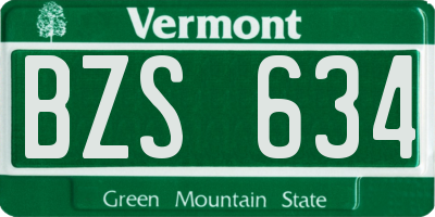 VT license plate BZS634