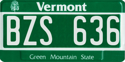 VT license plate BZS636