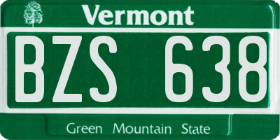 VT license plate BZS638