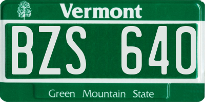VT license plate BZS640