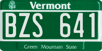 VT license plate BZS641