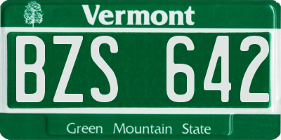 VT license plate BZS642